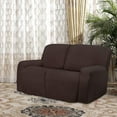thumbnail image 3 of Easy-Going Stretch Loveseat Recliner Sofa Slipcover with Pocket Couch Cover for 2 Cushion Couch, Chocolate (Loveseat not included), 3 of 7