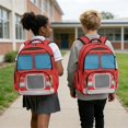 thumbnail image 5 of Whosucclay Red Fire Truck 17 Inch School Bookbag, Adjustable Straps Students Rucksack for Boys Girls, Large Capacity Backpack for High School Middle School College, 5 of 8