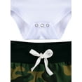 thumbnail image 6 of Franhais Baby Boys Fall Outfits, Cute Short/Long Sleeve Letter Print Romper + Camo Pants + Top Knot Hat 3Pcs Set, 6 of 9