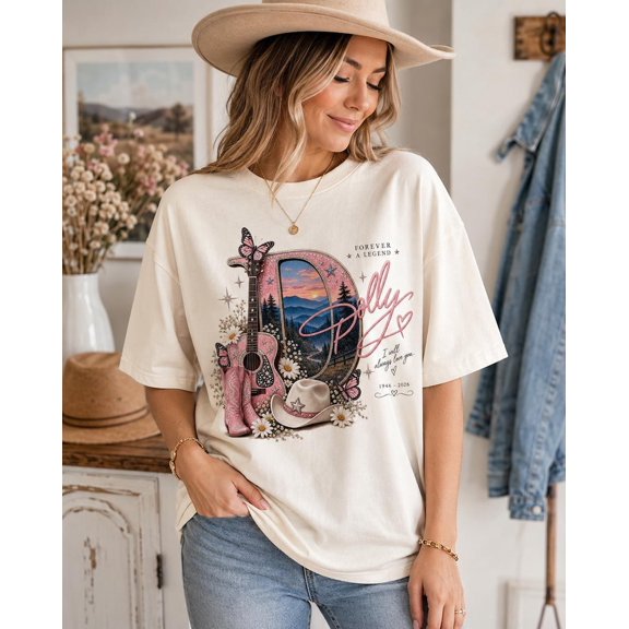 Dolly Memorial Shirt, 1946-2026 Tribute Tee, Country Music Legend Shirt, Western Cowgirl Graphic T-Shirt
