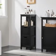 thumbnail image 2 of Small Bathroom Floor Cabinet with 2 Removable Drawers, Slim Storage Organizer Rack Stand for Bathroom, Kitchen, Corner, Small Space, Black, 2 of 6
