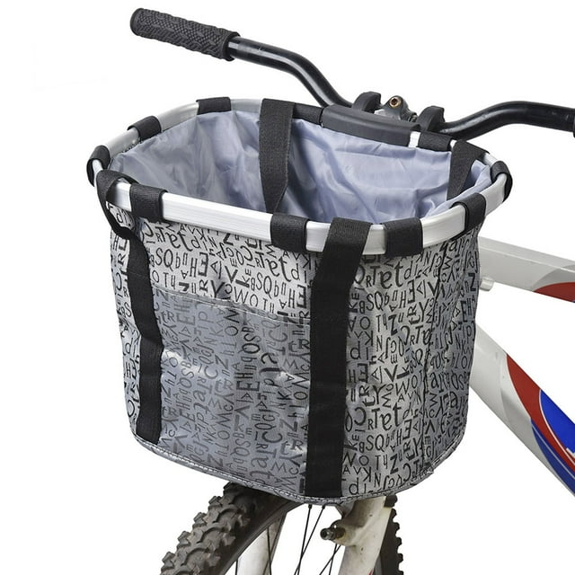 Aluminum Alloy & Oxford Cloth Bicycle Front Basket with Quick-Release Design, 6kg Load Capacity, Universal Fit for 22-31.8mm Handlebars, Multi-Color Options (Black/Purple/Coffee/Grey), Includes