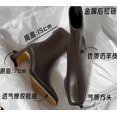 thumbnail image 4 of Botines cuadrados de cuero suave para mujer, botas cómodas de tacón alto con cremallera, zapatos de temperamento Simple, moda de otoño, 4 of 4