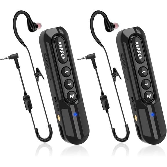 Super Mini Walkie Talkies Long Range Rechargeable Small Earhook Radios with Earpieces Communication Devices for Hotel Baseball Restaurant Supermarkets, 2 Pack