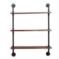 thumbnail image 3 of 3-Tiers Industrial Pipe Shelves, Rustic Wall Mount Shelf, Metal Hung Bracket Bookshelf, 3 of 7