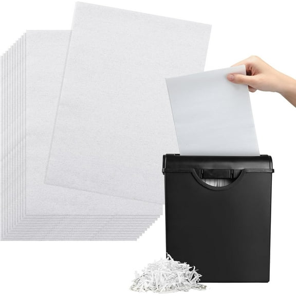 100 Pcs Paper Shredder Lubricant Sheets Paper Shredder Oil Lubricant for Cross-Cut and Micro-Cut, 6 x 8.50 x 0.031 Inch