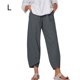 thumbnail image 1 of Mujer Pantalones Bolsillo Noveno Pantalones Pantalones deportivos holgados de pierna ancha, Gris, L Yuarrent AP002213-10, 1 of 5