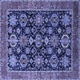 thumbnail image 1 of Ahgly Company Machine Washable Indoor Square Oriental Blue Industrial Area Rugs, 4' Square, 1 of 4