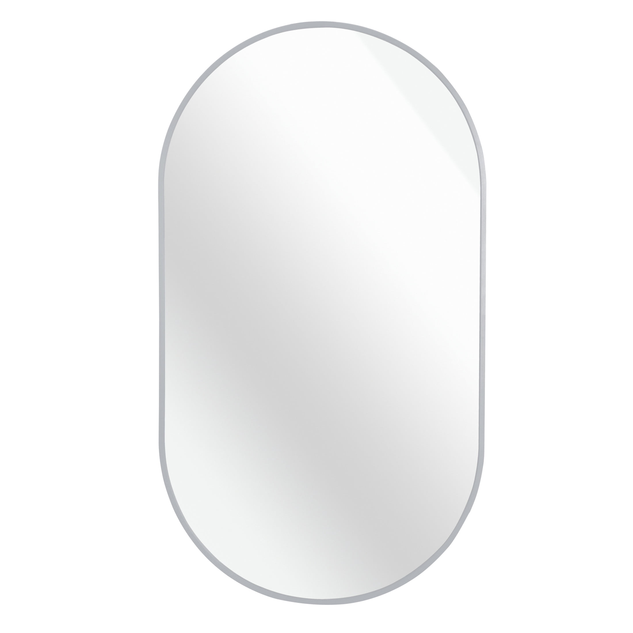 Noble House 20"x 33" Oval Metal Wall Mirror, Vanity Mirror for Bathroom, Bedroom & Living Room, Silver