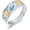 Hummingbird, variant on Nature-Inspired Mountain Ring 925 Sterling Silver Band Inlaid Crushed Turquoise Jewelry for Outdoor Lovers Nature Theme Promise Ring Size 6-9