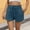 Blue, variant on Juslio Shorts for Women Drawstring Solid Casual Pockets Loose Comfy Cotton Linen Womans Shorts