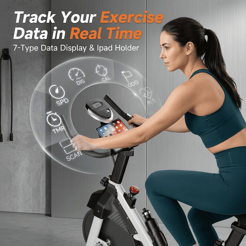 USLIM Adjustable Indoor Cycling Bike - Silent Belt-Drive Stationary Exercise Bike with Comfort Seat & 330 lb Capacity, Gray