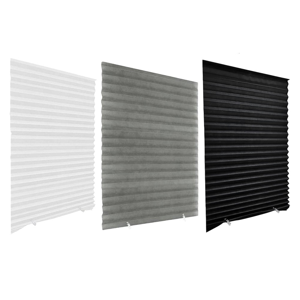 Folding Blind Full Blackout Curtains Privacy Screen Blackout Blinds for Window Black