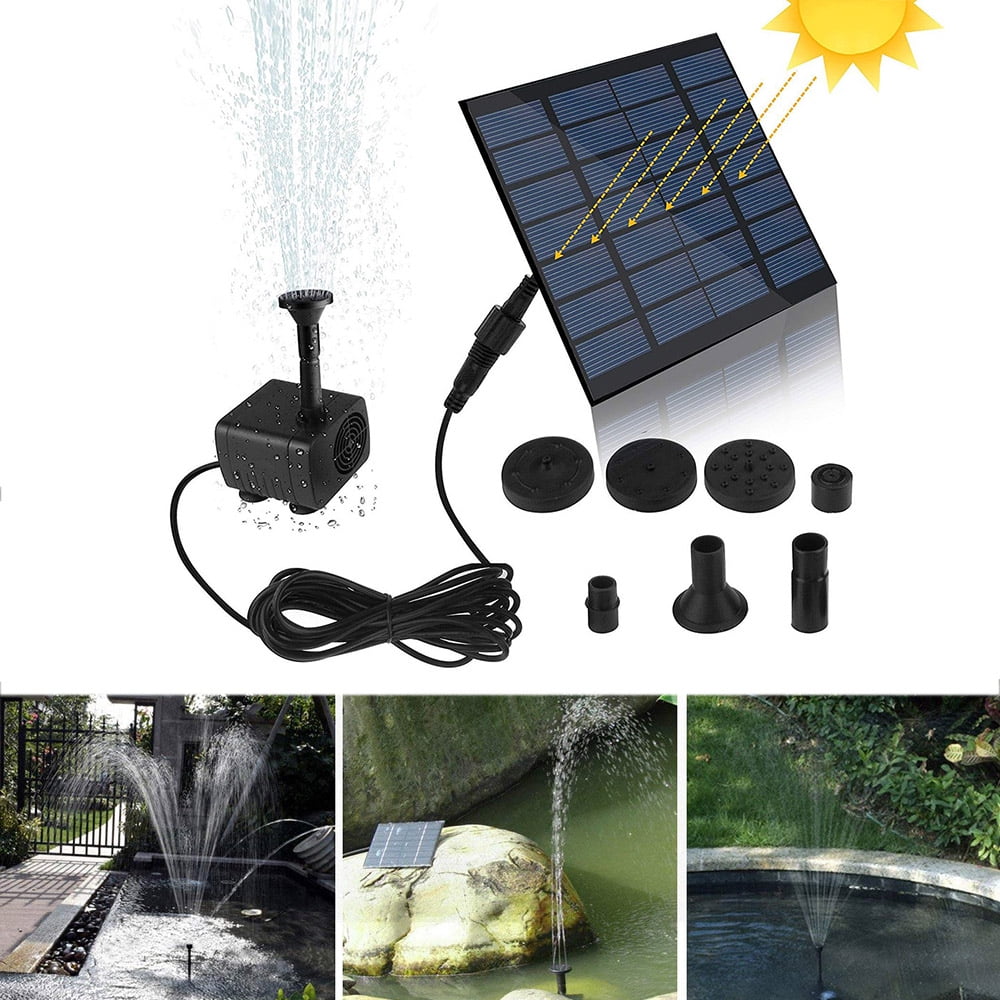 Solar Panel Power Fountain Submersible Water Pump Pond Pool Kit Garden Watering