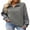 Dark Grey, variant on Womens Sweatshirts Casual Long Sleeve Half Zip Sweatshirt Loose Pullover Tops Fall Quarter Zipper Hoodies S-2XL