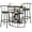 Charcoal Grey, variant on VECELO 3-Piece Pub Table Set with Bar Unit and 2 Bar Stools, Industrial Wine Rack Storage Table and Chairs Sets, Brown
