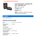 thumbnail image 2 of Front Brake Pad Set - Compatible with 2006 - 2008 BMW 750Li 2007, 2 of 2