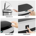 thumbnail image 5 of YRLLENSDAN 13 Gallon Touchless Stainless Steel Trash Can, Automatic Garbage Cans with Lid, Motion Sensor Wateproof Trash Bin for Kitchen Bedroom Bathroom Office, SS, 5 of 7