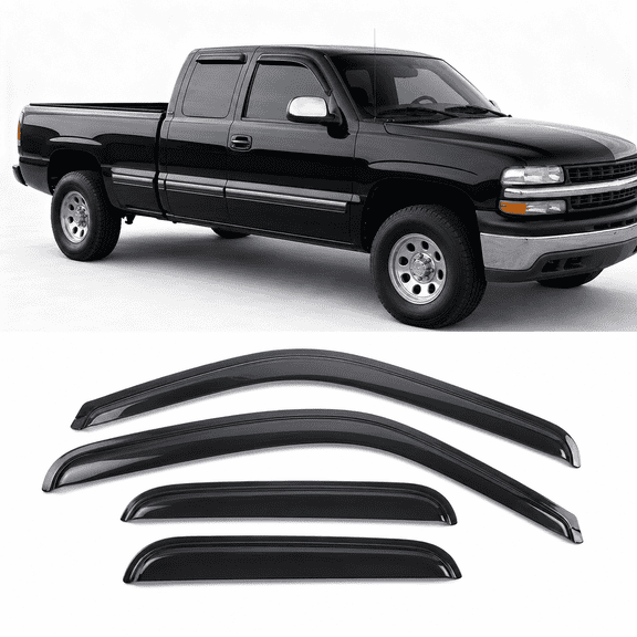 4pc Window Visors Rain Guards for 1999-2006 Chevy Silverado GMC Sierra Ext Cab