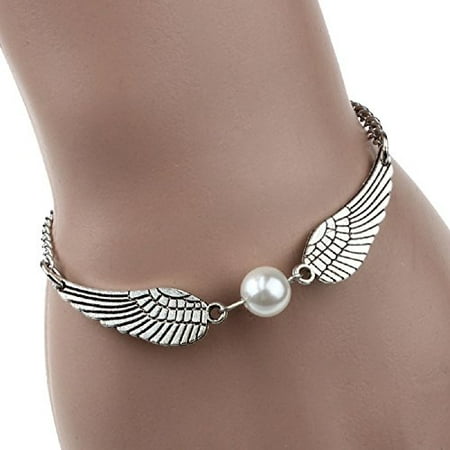 - Bracelets,UPLOTER Silver Infinity Retro Pearl Angel Wings Jewelry Dove Peace Bracelet