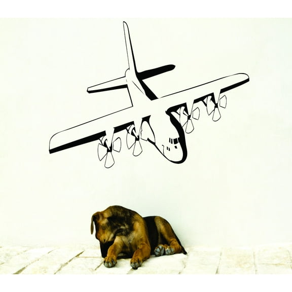 Wall Design Pieces Flying Airplane Silhouette 12x18"