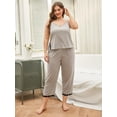 thumbnail image 3 of Ebukurty Women's Plus Size Sleepwear Set, 2-Piece Cotton Pajamas Sling Soft Oversize Pj Set, 3 of 8