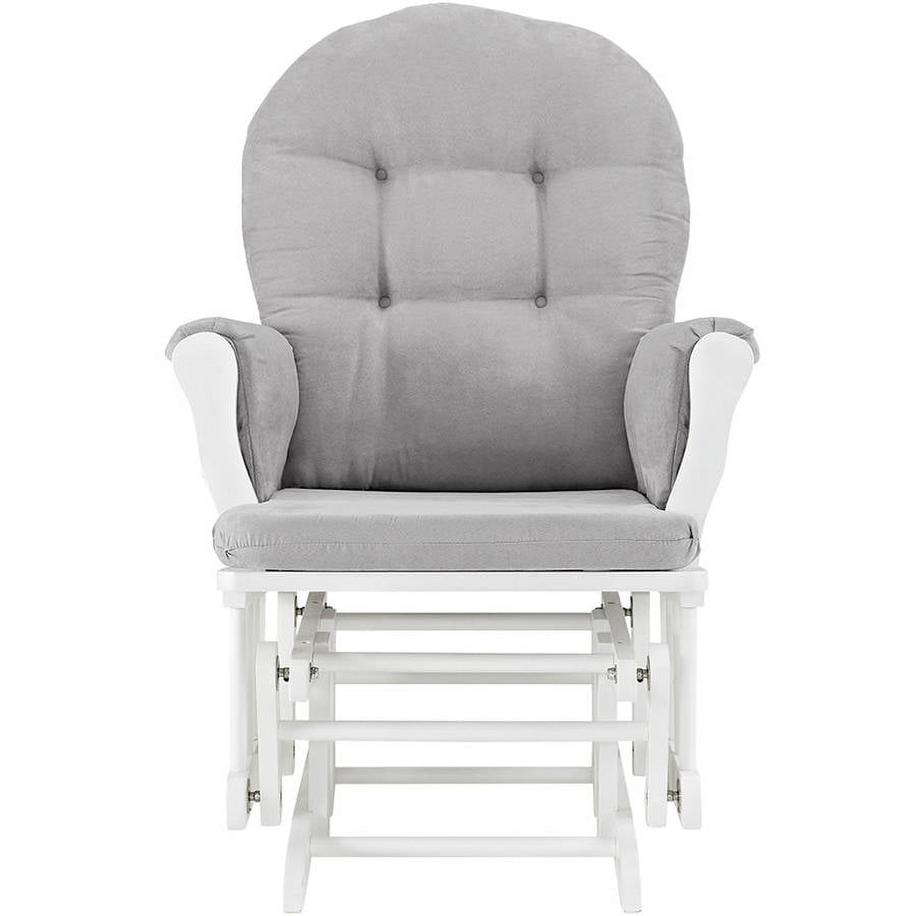 Angel Line Windsor Glider and Ottoman, White Finish with Gray Cushions - image 4 of 6