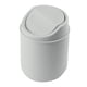 thumbnail image 1 of Mini bote de basura para escritorio, bote de basura de plástico con tapa abatible, elegante bote de basura para mesa, cesto de basura pequeño redondo para oficina, baño, dormitorio, gris, 1 of 6