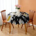 thumbnail image 3 of Round Tablecloth 60 Inch Wrinkle Free Daisy Table Cover Floral Kitchen Dining, 3 of 5