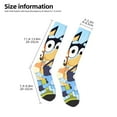 thumbnail image 2 of Masiiu Bluey Print Adult Crew socks, Comfortable Novelty Colorful Patterned, Breathable, Stylish Colorblock for Men Women, 2 of 6