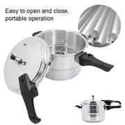 SHegdu Pressure Cooker Pot Aluminum Alloy Stovetop Canner with Steamer Plate Release Valve Magnetic Composite Base Scald-resistant Handles for Gas and Electric Cooktops (5L)