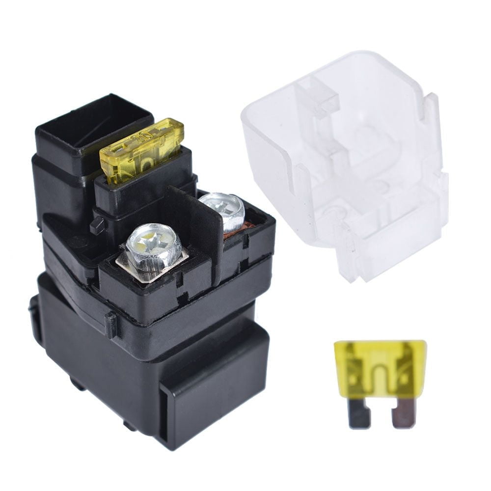 Starter Solenoid Relay For Kawasaki Bayou 220/250, Honda Shadow, Suzuki GSXR - 12V 30A Fuse Included