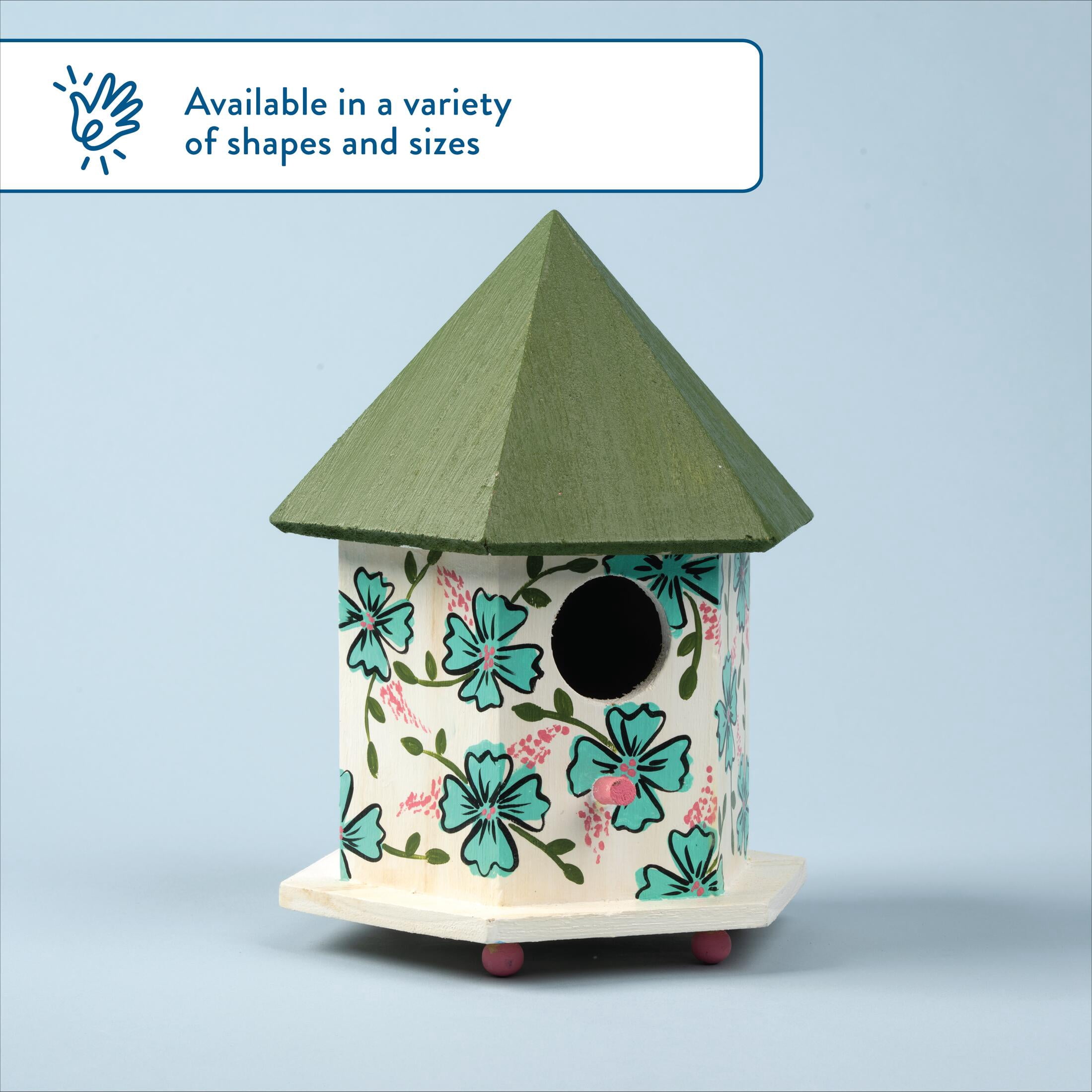 Hello Hobby Unpainted Gazebo Birdhouse, 6.75 x 9 x 5.75 Inches