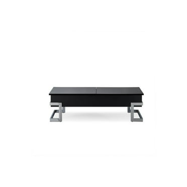 Wooden Coffee Table With Lift Top Storage Space, Black