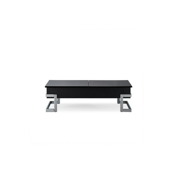 Wooden Coffee Table With Lift Top Storage Space, Black