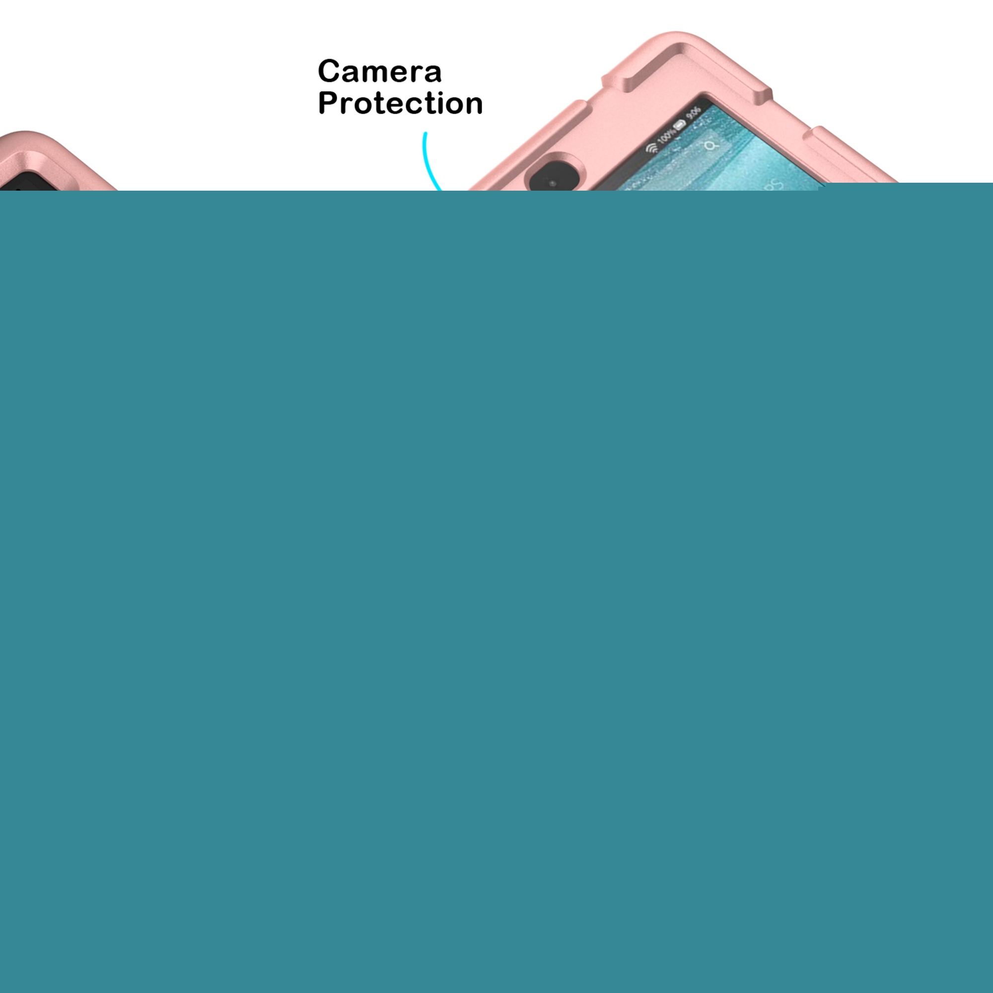 thumbnail image 5 of Dteck Shockproof Case For All-New Fire 7 Tablet (9th Generation,2019 Release) , Lightweight One-Piece Soft Silicone Back Cover Anti Slip Cover For Kindle Fire 7 inch 9th Generation, Rosegold, 5 of 7