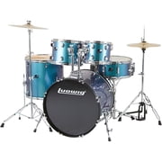طقم طبول كامل من 5 قطع من Ludwig BackBeat مع أدوات معدنية وصنج - Pacific Mist