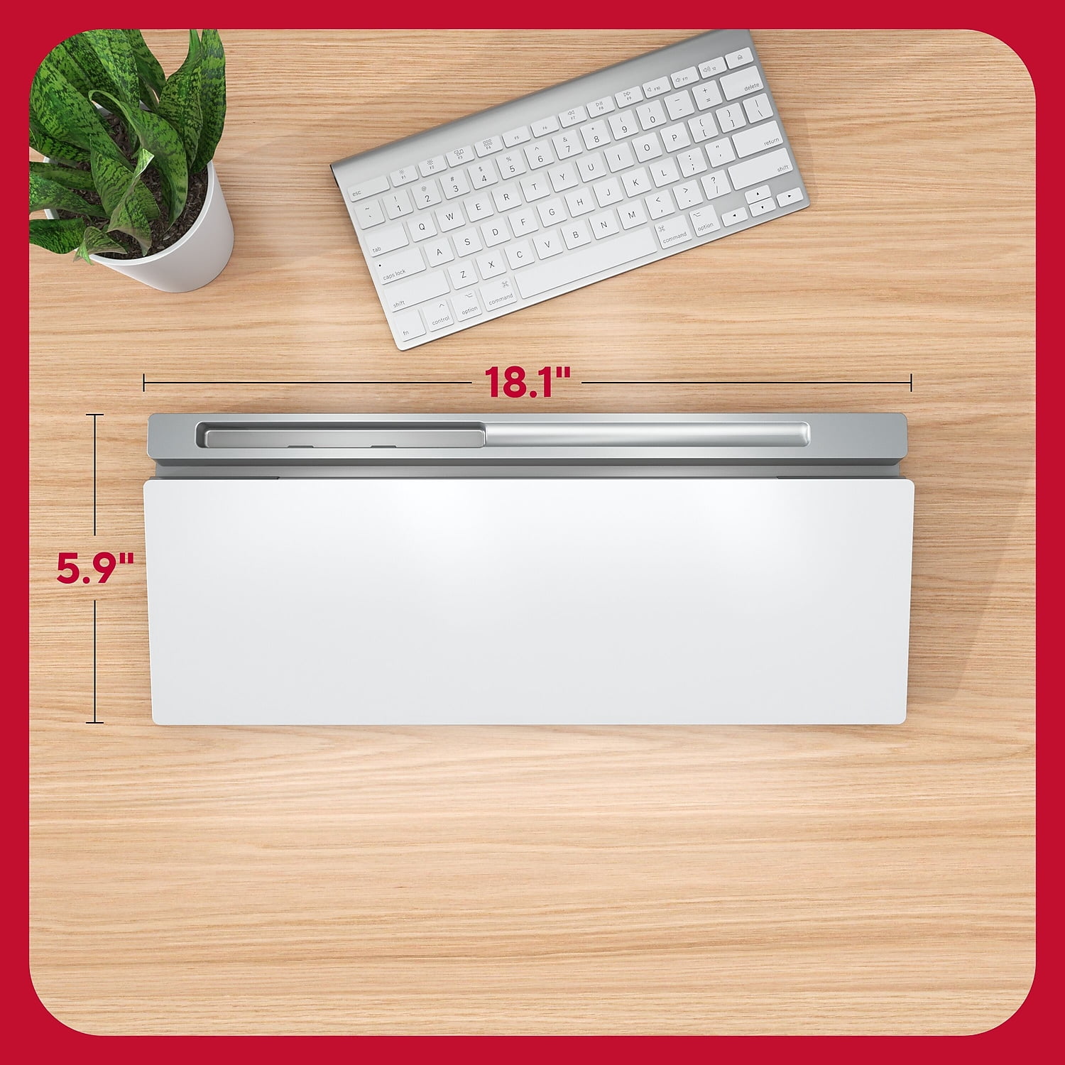 TRU RED Glass Desktop Dry-Erase Whiteboard (TR62579)