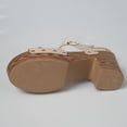 thumbnail image 2 of SACFOF Womens Peep Toe Heels Chunky Heel Sandals Ankle Strap Buckle Open Toe Dress Wood Heels Summer High Heeled Platform Sandal, 2 of 6