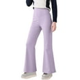 thumbnail image 4 of Efsteb Girls Flare Leggings Stretch High Waisted Bootcut Yoga Pants Dance Casual Pants Bell Bottoms Leggings (Purple,4 Years), 4 of 8