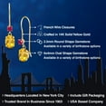 thumbnail image 2 of Gem Stone King 14K Yellow Gold Yellow Citrine and Red Ruby French Wire Dangle Earrings for Women | 1.04 Cttw | Gemstone November Birthstone | Oval 6X4MM and Round 2.5MM, 2 of 6