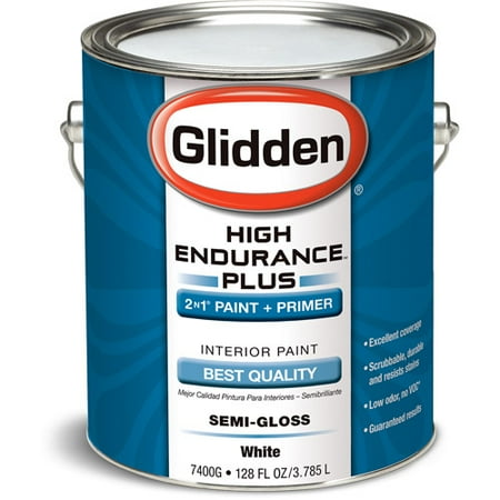 Glidden High Endurance Plus Interior Semi-Gloss, White, 1 Gallon