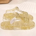 thumbnail image 2 of Gtoiithly Girls Fashion Jelly Sandals Breathable Open Toe Beach Shoes Soft Sole Casual Summer Footwear for Toddlers and Kids Girls Flat Sandals Gold 3-3.5 Years, 2 of 7