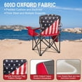 thumbnail image 4 of Heavy Duty Folding Camping Chair, Outdoor Oversized Camping Chair w/Cup Holder & Cooler Bag, Portable Padded Lawn Chair for Beach Picnic Sports, U.S. Flag(Red), 4 of 14