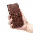 thumbnail image 5 of Dteck Case For Samsung Galaxy Note 10 Plus Wallet Case, Wallet Flip Folio Case Kickstand Card Slots Embossed Four-leaf Clover PU Leather Wallet Shockproof TPU Bumper Ultral Slim Cover - Brown, 5 of 5