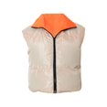 thumbnail image 6 of Women Lightweight Sleeveless Down Vest Jacket Contrast Color High Neck Zip Up Puffer Vest, 6 of 9
