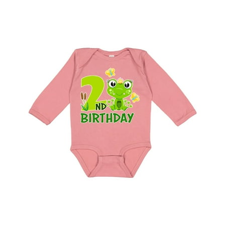 

Inktastic 2nd Birthday Princess Frog Gift Baby Girl Long Sleeve Bodysuit