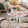thumbnail image 5 of Red Flamingo Round Area Rug 3Ft Washable Small Circle Rugs for Kitchen Entryway, Summer Tropical Plants Leaves Botanical Green Non-Slip Carpet Floor Mats Indoor Outdoor Carpet Runner Home Decor, 5 of 8