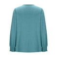 thumbnail image 4 of aidice Tops for Women Casual Round Neck Long Puff Sleeve Tee Shirts Loose Smocked Comfy Ruched Shirts, 4 of 6