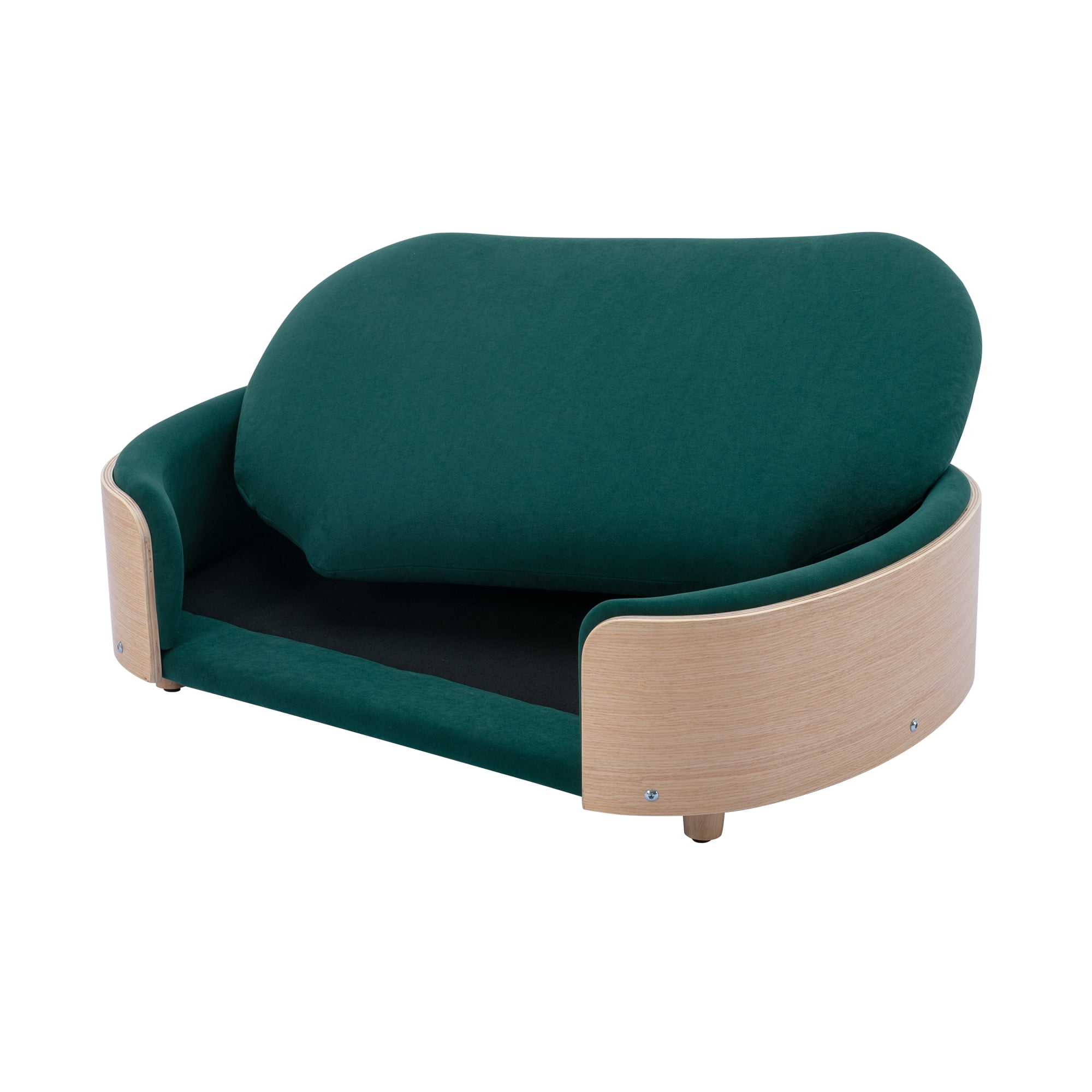 Pefilos 38" Pet Sofa Dog Bed for Medium Dogs with Wood Legs and Bent Back, Cat Sofa Bed for Indoor Cats, Pet Snuggle Couch Furniture, Green Pefilos 38" Pet Sofa Dog Bed for Medium Dogs with Wood Legs and Bent Back, Cat Sofa Bed for Indoor Cats, Pet Snuggle Couch Furniture, Green